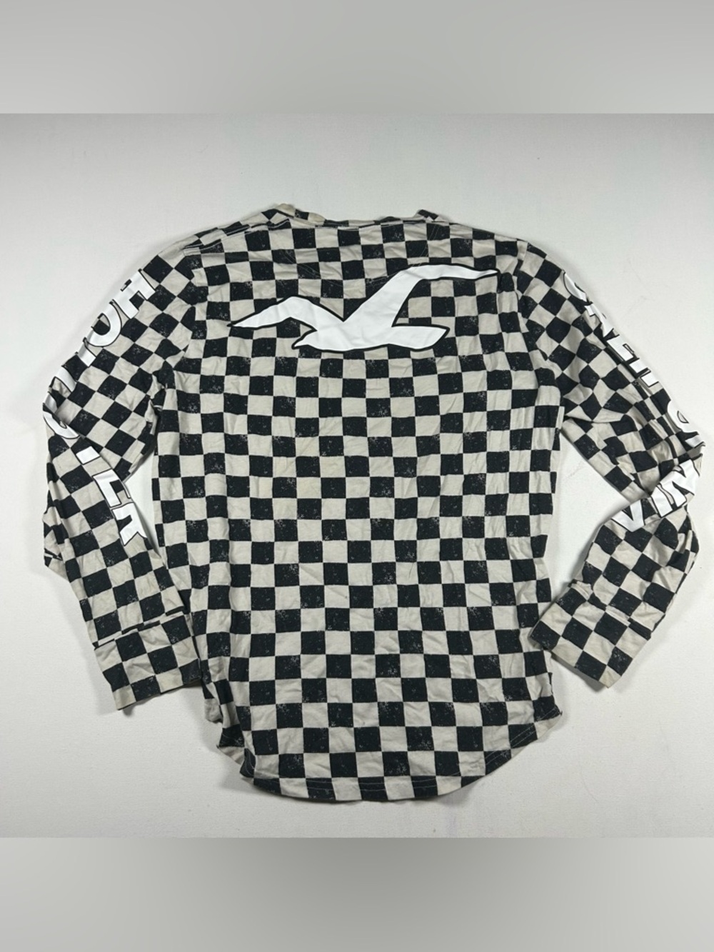 Hollister Checkered Long Sleeve Shirt Mens Medium Preppy Ska Skater Y2k Big Logo